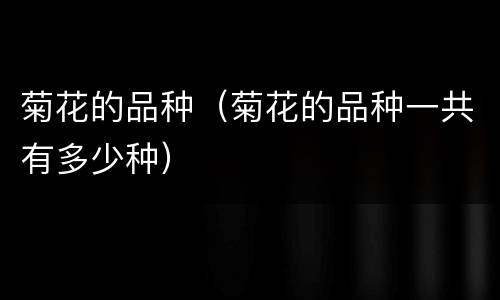 菊花的品种（菊花的品种一共有多少种）