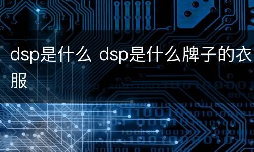 dsp是什么 dsp是什么牌子的衣服
