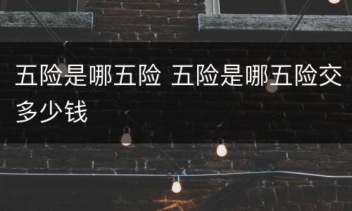 五险是哪五险 五险是哪五险交多少钱