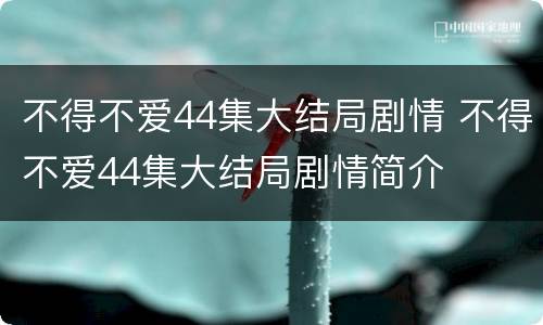 不得不爱44集大结局剧情 不得不爱44集大结局剧情简介