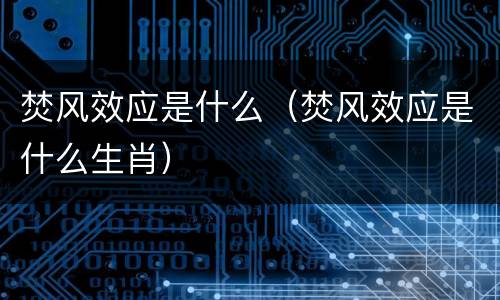 焚风效应是什么（焚风效应是什么生肖）