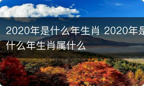 2020年是什么年生肖 2020年是什么年生肖属什么