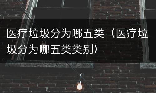 医疗垃圾分为哪五类（医疗垃圾分为哪五类类别）