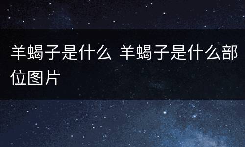 羊蝎子是什么 羊蝎子是什么部位图片