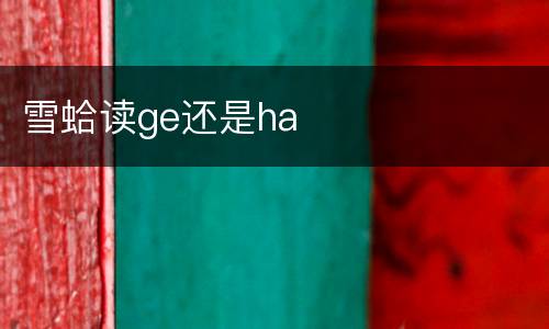 雪蛤读ge还是ha
