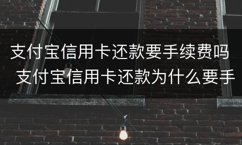 支付宝信用卡还款要手续费吗 支付宝信用卡还款为什么要手续费