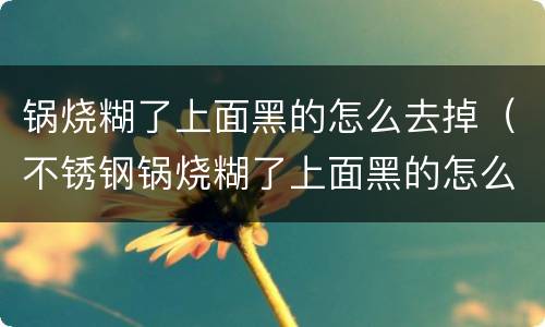 锅烧糊了上面黑的怎么去掉（不锈钢锅烧糊了上面黑的怎么去掉）