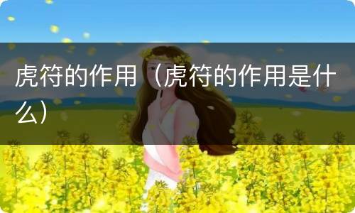 虎符的作用（虎符的作用是什么）