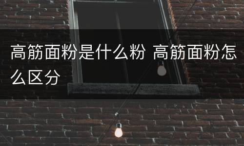 高筋面粉是什么粉 高筋面粉怎么区分