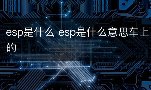 esp是什么 esp是什么意思车上的