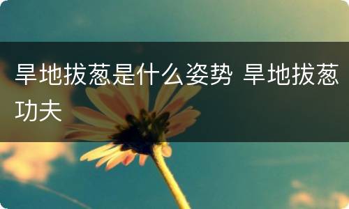 旱地拔葱是什么姿势 旱地拔葱功夫