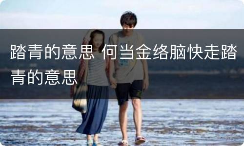 踏青的意思 何当金络脑快走踏青的意思
