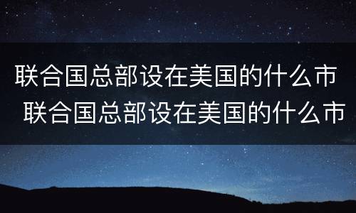 联合国总部设在美国的什么市 联合国总部设在美国的什么市场