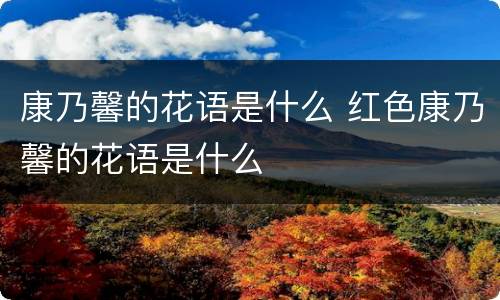 康乃馨的花语是什么 红色康乃馨的花语是什么