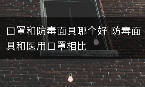 口罩和防毒面具哪个好 防毒面具和医用口罩相比