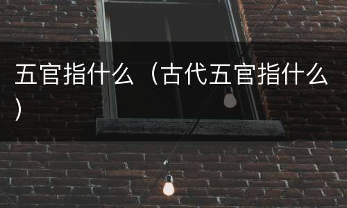 五官指什么（古代五官指什么）