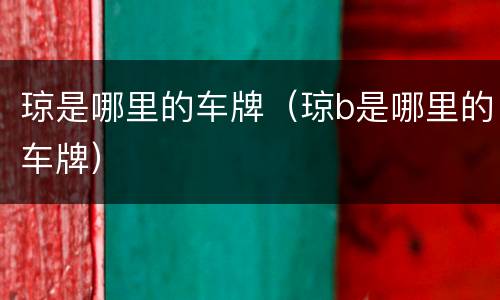 琼是哪里的车牌（琼b是哪里的车牌）