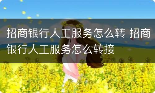招商银行人工服务怎么转 招商银行人工服务怎么转接
