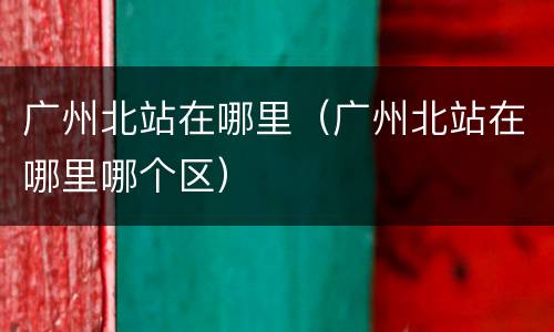 广州北站在哪里（广州北站在哪里哪个区）