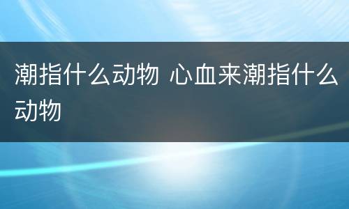 潮指什么动物 心血来潮指什么动物
