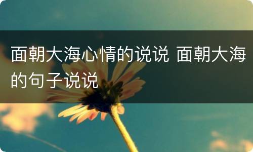 面朝大海心情的说说 面朝大海的句子说说