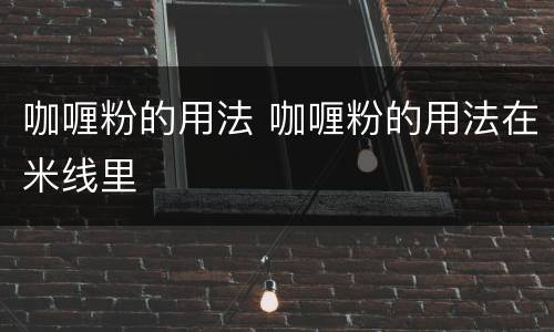咖喱粉的用法 咖喱粉的用法在米线里