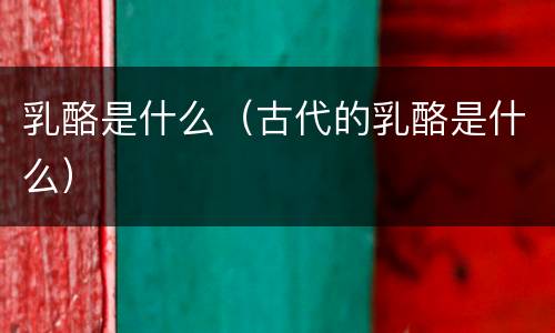 乳酪是什么（古代的乳酪是什么）