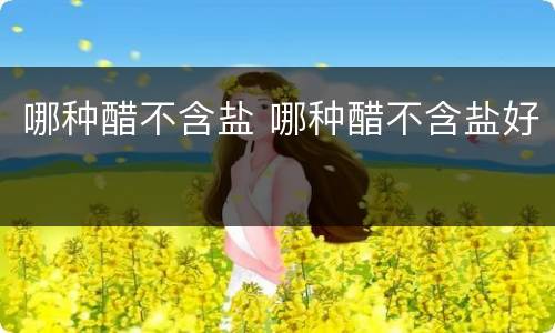 哪种醋不含盐 哪种醋不含盐好