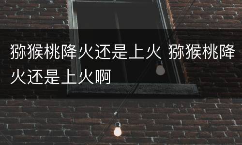 猕猴桃降火还是上火 猕猴桃降火还是上火啊