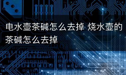 电水壶茶碱怎么去掉 烧水壶的茶碱怎么去掉