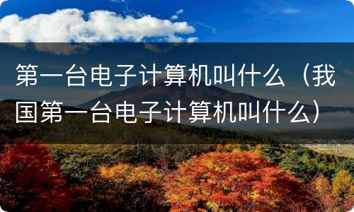 第一台电子计算机叫什么（我国第一台电子计算机叫什么）