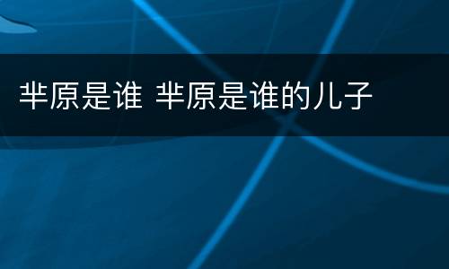 芈原是谁 芈原是谁的儿子