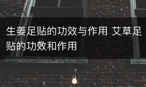 生姜足贴的功效与作用 艾草足贴的功效和作用