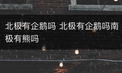 北极有企鹅吗 北极有企鹅吗南极有熊吗