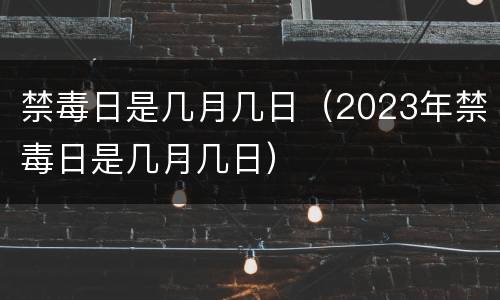 禁毒日是几月几日（2023年禁毒日是几月几日）