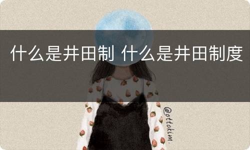 什么是井田制 什么是井田制度