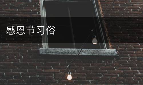 感恩节习俗