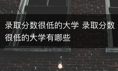 录取分数很低的大学 录取分数很低的大学有哪些