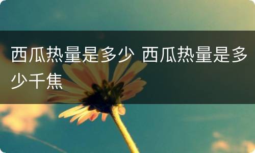 西瓜热量是多少 西瓜热量是多少千焦