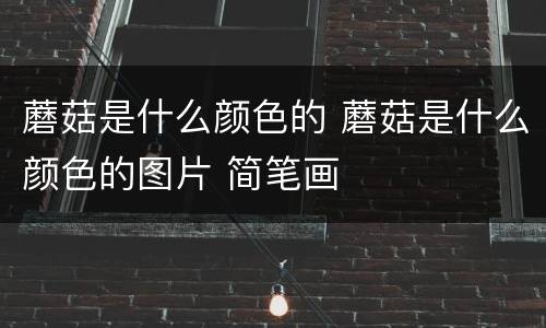 蘑菇是什么颜色的 蘑菇是什么颜色的图片 简笔画