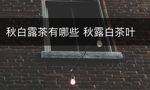 秋白露茶有哪些 秋露白茶叶