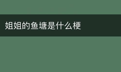 姐姐的鱼塘是什么梗