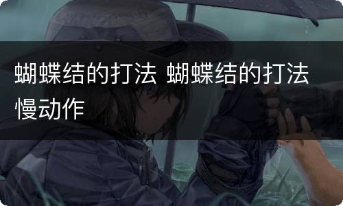 蝴蝶结的打法 蝴蝶结的打法 慢动作