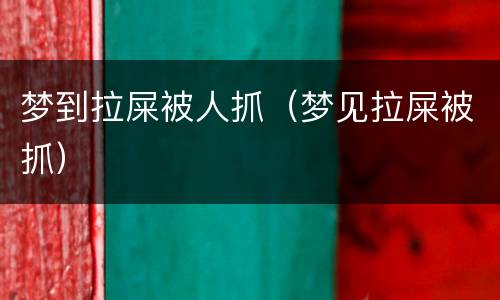 梦到拉屎被人抓（梦见拉屎被抓）