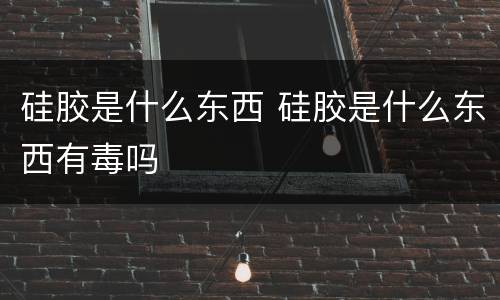 硅胶是什么东西 硅胶是什么东西有毒吗
