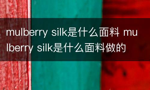 mulberry silk是什么面料 mulberry silk是什么面料做的