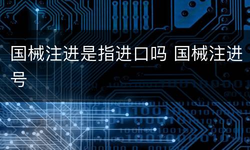 国械注进是指进口吗 国械注进号
