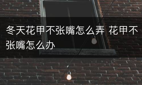 冬天花甲不张嘴怎么弄 花甲不张嘴怎么办