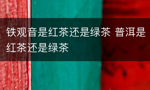 铁观音是红茶还是绿茶 普洱是红茶还是绿茶