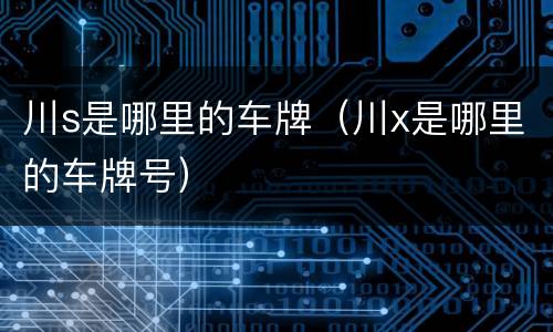 川s是哪里的车牌（川x是哪里的车牌号）